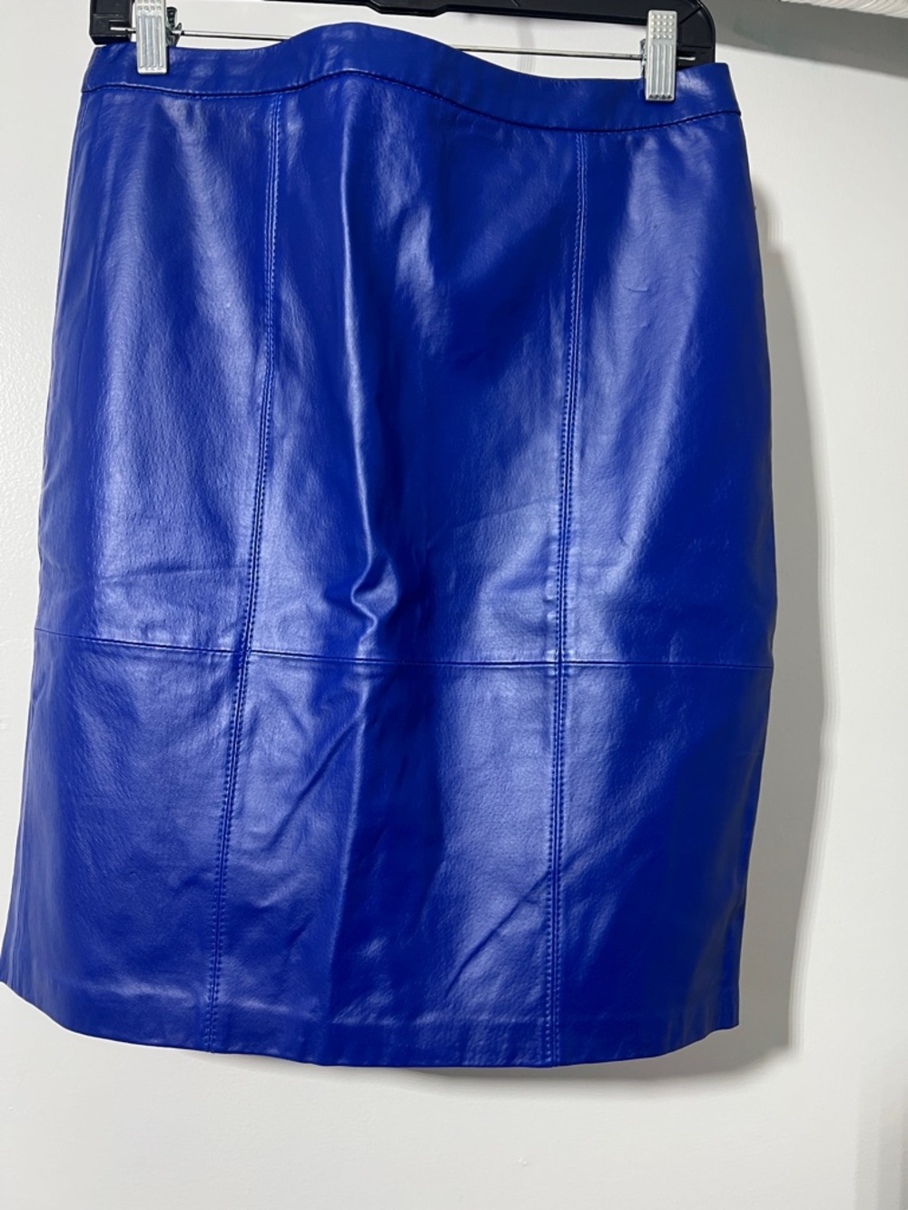 G by Giuliana Blue Leather Pencil Skirt